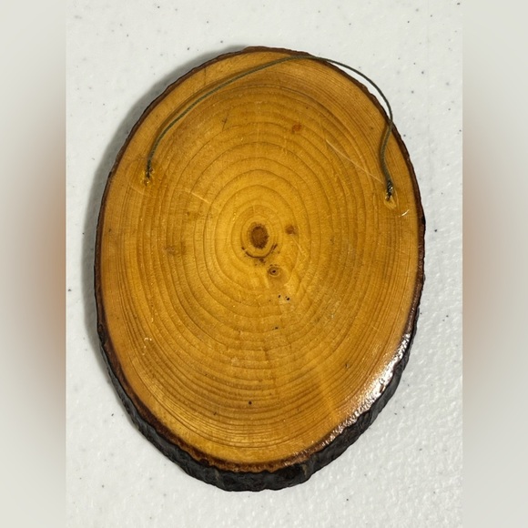 VTG 1994 Hand Painted Wood Slice Poccua Signed ABDeed Ornament Souvenir - Picture 8 of 12